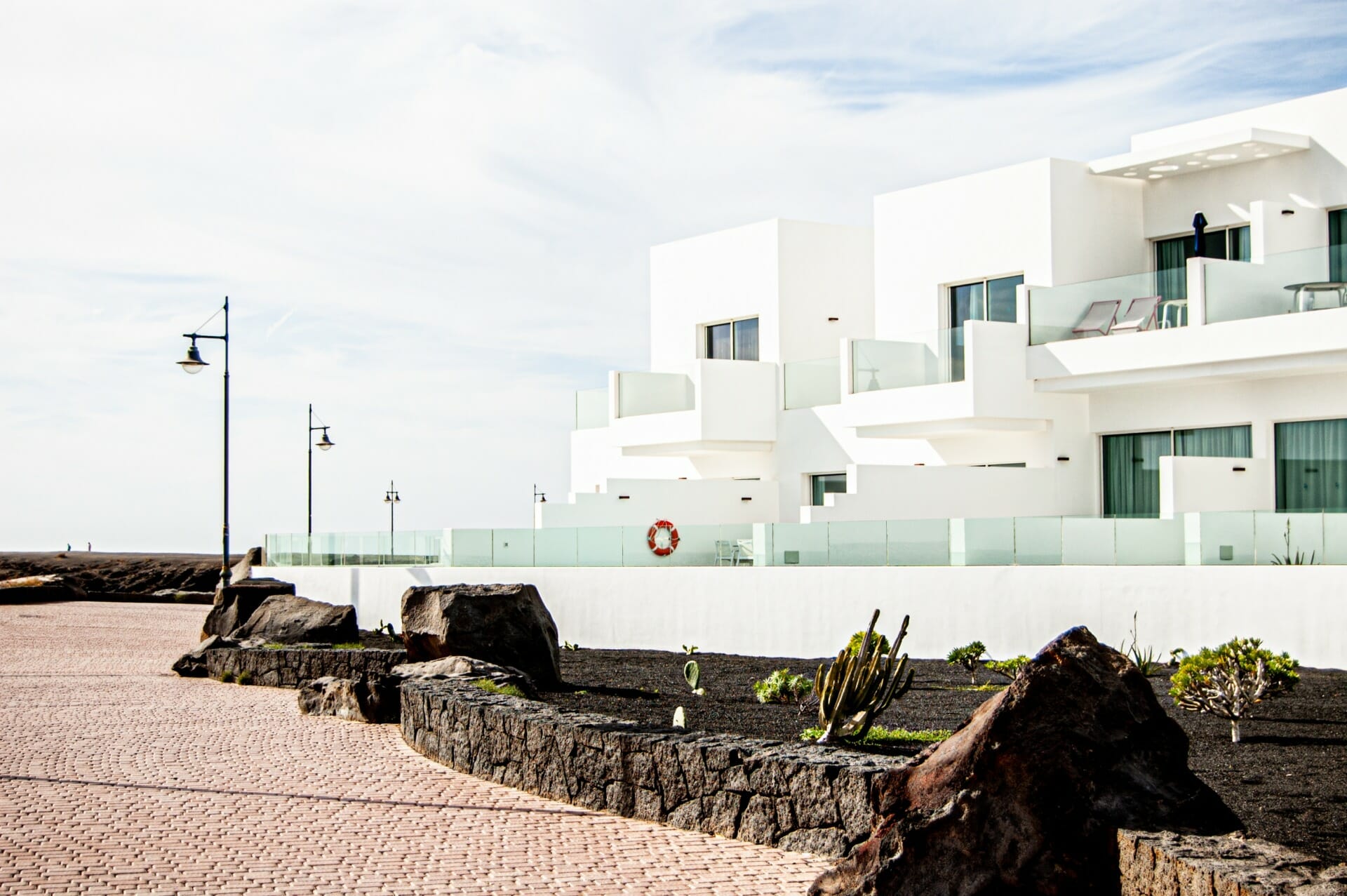 A beautiful shot of a resort in Lanzarote, Spain on a sunny day